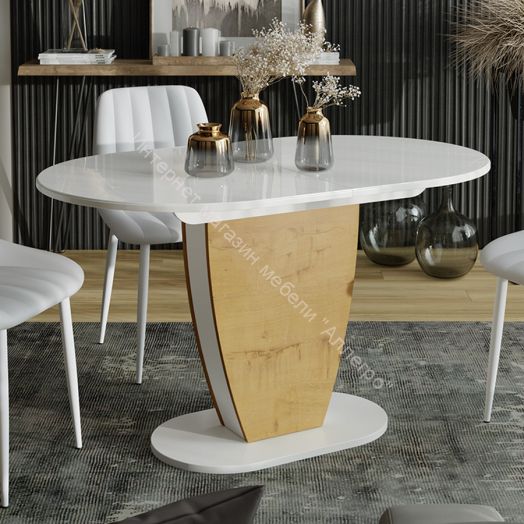 Стол обеденный «Монреаль» Тип 1 Белый глянец, Бунратти