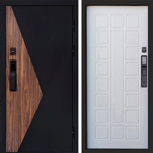 Входная дверь ВДК Матрикс с электронным замком - Престиж Белое дерево