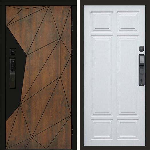 Входная дверь ВДК Геометрия с электронным замком - Лиственница премиум