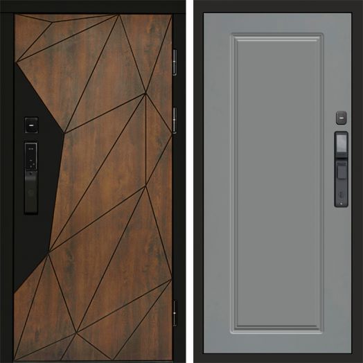 Входная дверь ВДК Геометрия с электронным замком - Гранд Грей софт