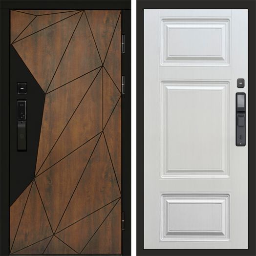 Входная дверь ВДК Геометрия с электронным замком - Лион Лиственница