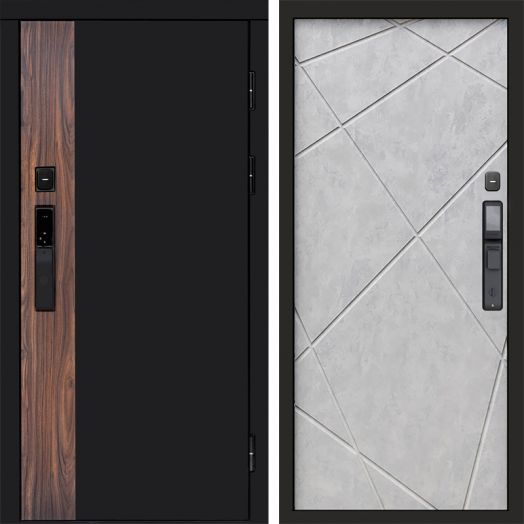 Входная дверь ВДК Тор с электронным замком - Лучи Бетон светлый