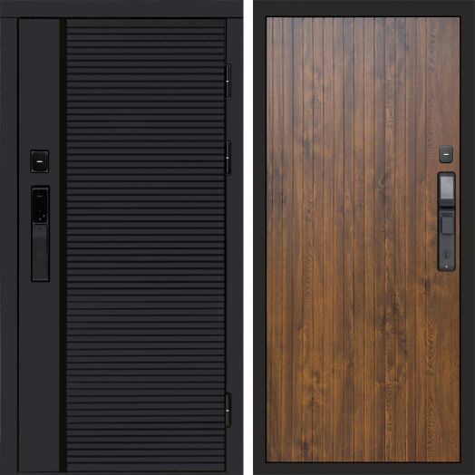 Входная дверь ВДК Блэк Лайн с электронным замком - Flat Дуб