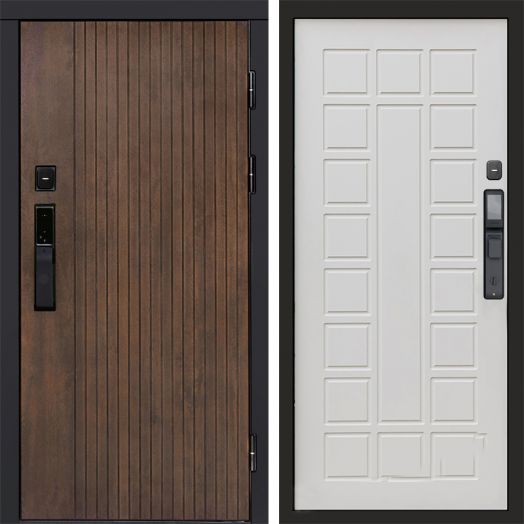 Входная дверь ВДК Твист Ультра с электронным замком - Престиж Бежевый матовый