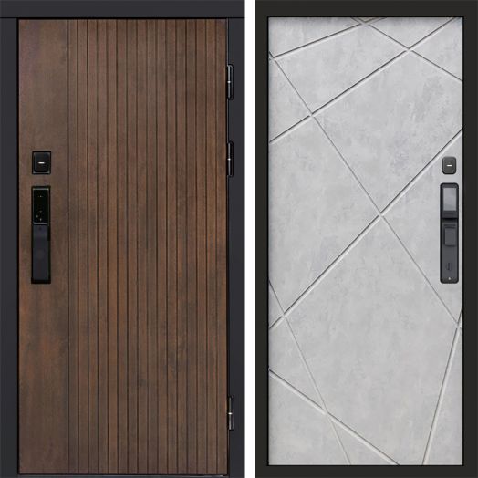 Входная дверь ВДК Твист Ультра с электронным замком - Лучи Бетон светлый