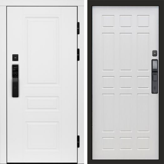 Входная дверь ВДК Орегон Вайт с электронным замком - Спарта Лиственница