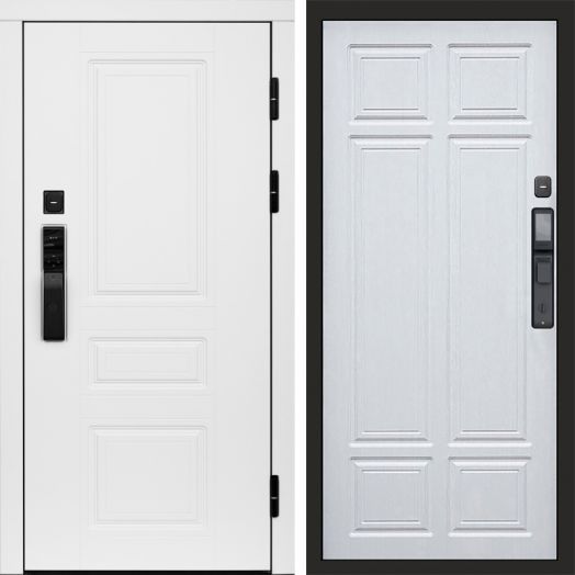 Входная дверь ВДК Орегон Вайт с электронным замком - Лиственница премиум