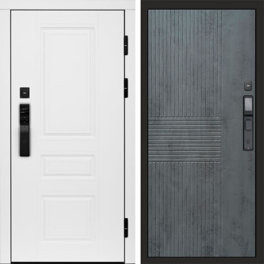 Входная дверь ВДК Орегон Вайт с электронным замком - Мастино Бетон темный