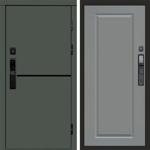 Входная дверь ВДК Тренд Грин с электронным замком - Гранд Грей софт