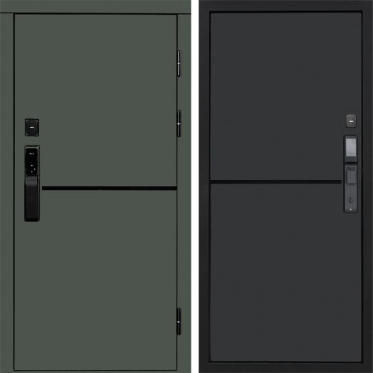 Входная дверь ВДК Тренд Грин с электронным замком - Нео Графит