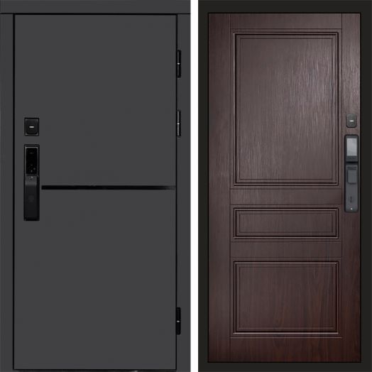 Входная дверь ВДК Тренд Графит с электронным замком - Класскика Венге