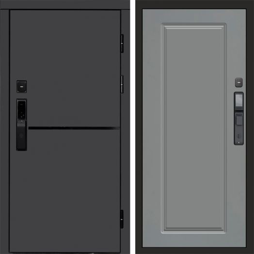 Входная дверь ВДК Тренд Графит с электронным замком - Гранд Грей софт
