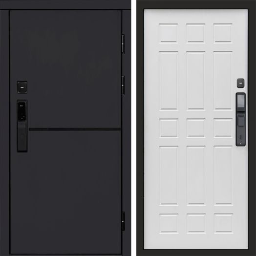 Входная дверь ВДК Тренд Блэк с электронным замком - Спарта Белое дерево