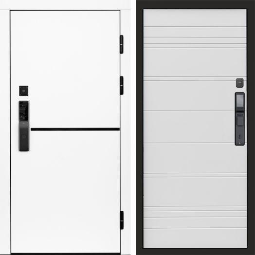 Входная дверь ВДК Тренд Вайт с электронным замком - White line