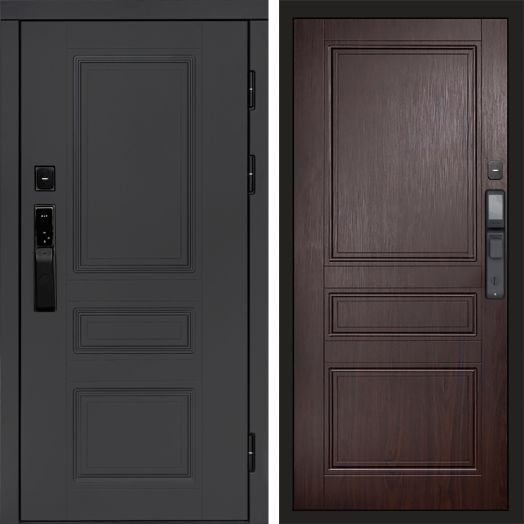 Входная дверь ВДК Орегон Графит с электронным замком - Класскика Венге