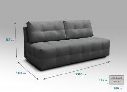 Диван Лайн Клетка (ш2000*г1000*в820мм) Велюр Вивальди 34