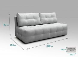 Диван Лайн Клетка (ш2000*г1000*в820мм) Велюр Вивальди 14