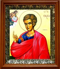 Икона Фома Дидим (Близнец) в киоте с басмой Виноградная Лоза (UV-печать)(31034)