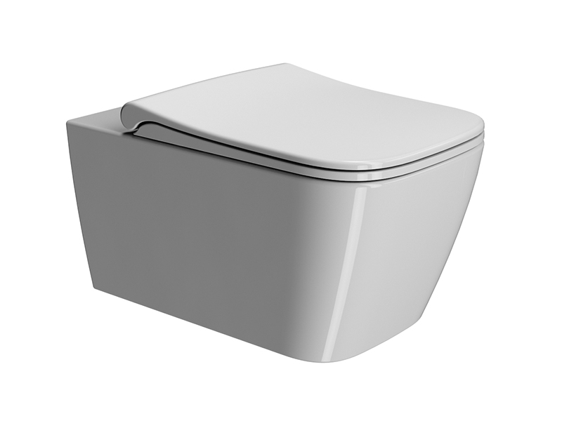 Изображение Безободковый унитаз подвесной GSI NUBES 961511 350 мм х 550 мм, без крепления, белый глянцевый