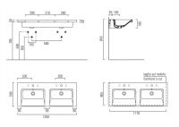 Двойная раковина GSI NORM 8627111 125х50 см схема 2