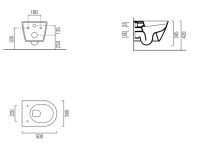Черный унитаз GSI Kube X 50х36 схема 3
