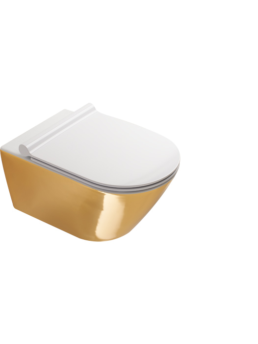 Изображение Безободковый подвесной унитаз Catalano Gold&Silver Zero Oro-Bianco 0111550042 55х35 см