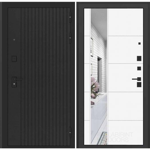 Входная дверь Бункер БН 06 - 19 Зеркало Белый софт