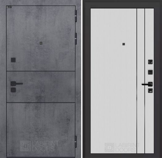 Входная дверь Лабиринт ИНФИНИТИ - 10 Белый софт рельеф