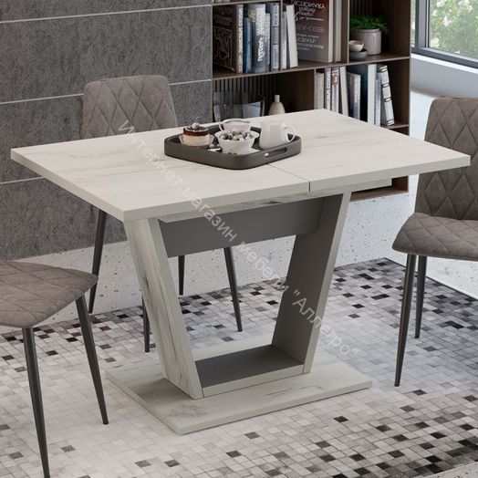 Стол обеденный «Гавана» Тип 1 Дуб Крафт белый, Серый графит