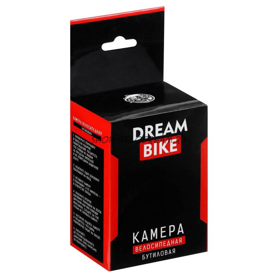 Камера 14" велосипедная Dream Bike, 14"×1.75-1.95", изогнутый AV, бутил