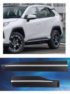 Молдинги по низу дверей, хром вариант 2, на Toyota Rav4 ха50