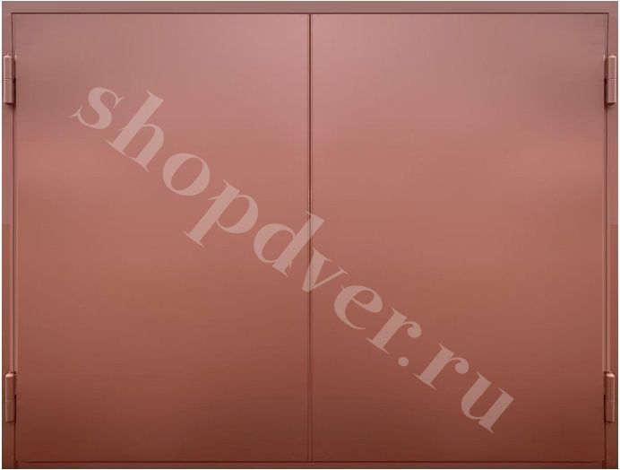 Гаражные ворота распашные металл с одной стороны