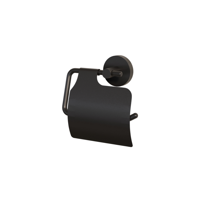 Держатель для туалетной бумаги с крышкой, черный матовый, сплав металлов, Sena, IDDIS, SENSBC0i43