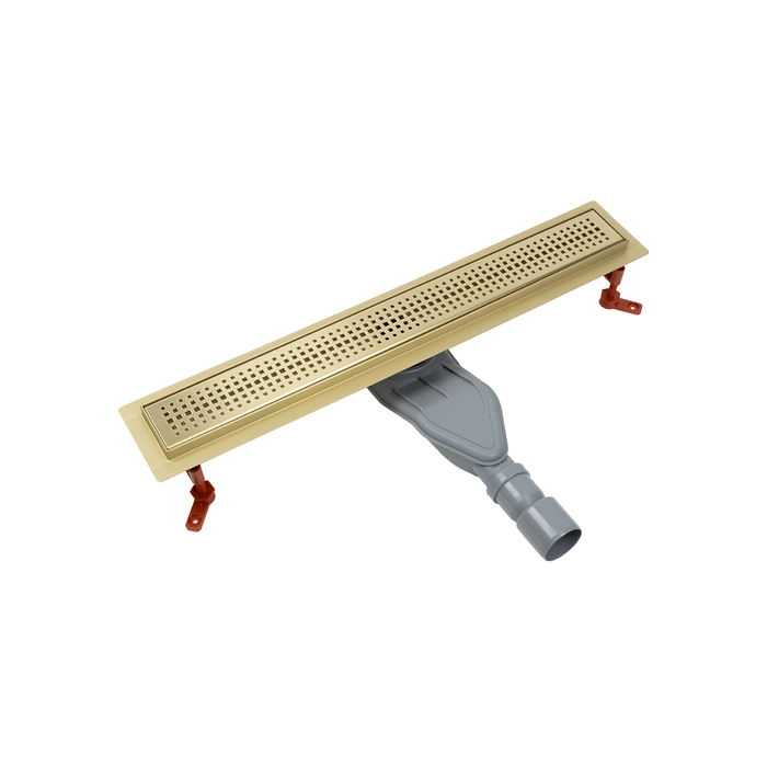 Лоток душевой, сифон 360, комбинированный затвор, перфорированная решетка, 600мм, золото, IDDIS, 975B6MG20DZ