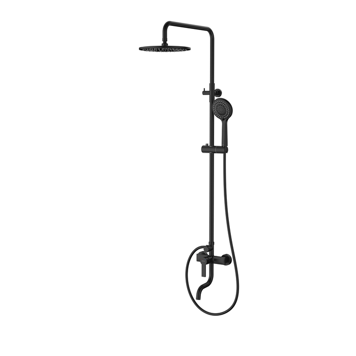 Душевая система с тропическим душем, черный матовый, Stripe, Milardo, STRBL5FM06