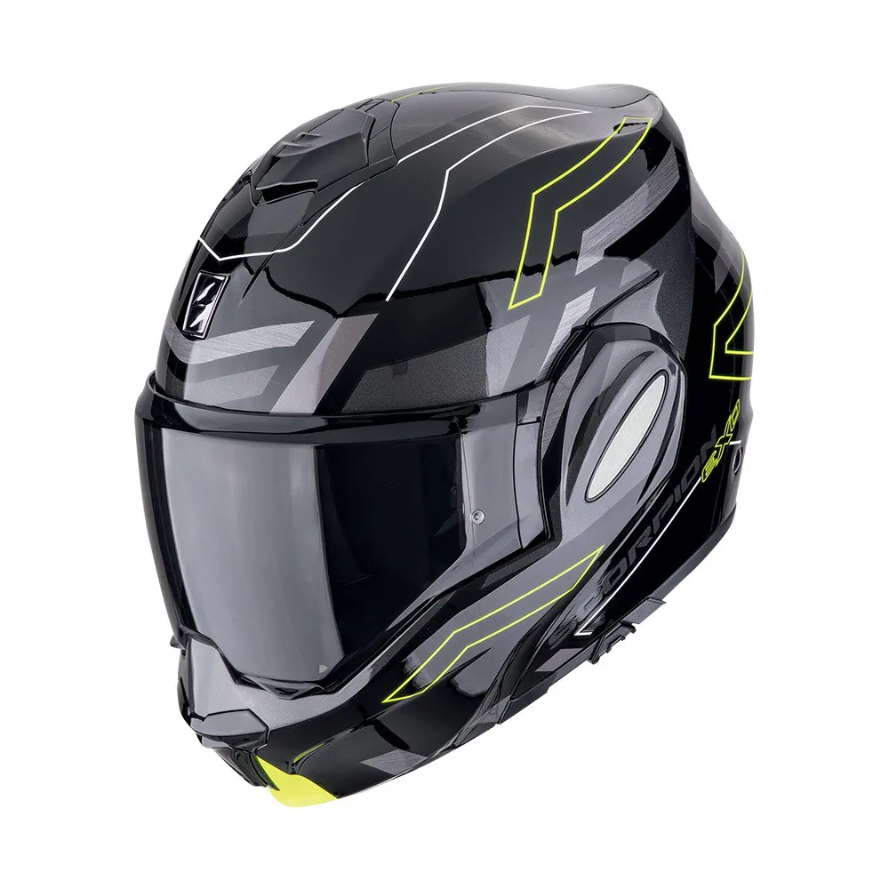 SCORPION EXO Мотошлем EXO-TECH EVO CONQUER, цвет Черный/Желтый Неон