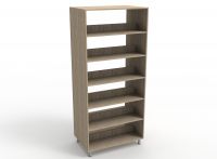 Стеллаж библиотечный двухсторонний на деревянном каркасе