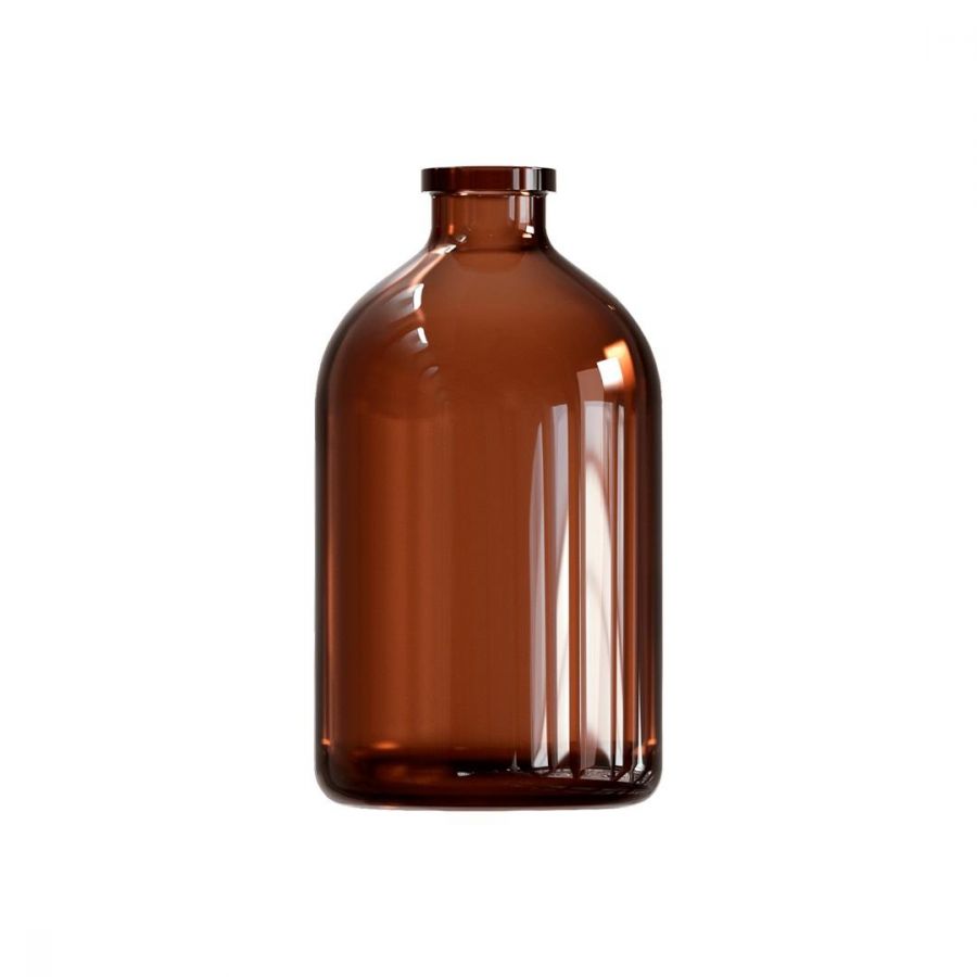 Флакон инъекционный Labdevices-ФП-100, 100 мл, темное стекло, гладк., горло G20, 63 шт/упак