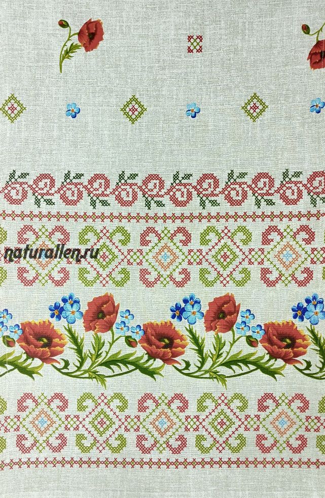 Рушник Красные маки (рогожка)