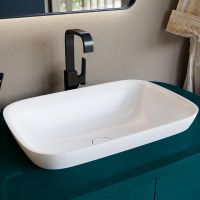 Белая полувстраиваемая раковина Salini Marea 02 59,8х39,8 1802202M схема 1