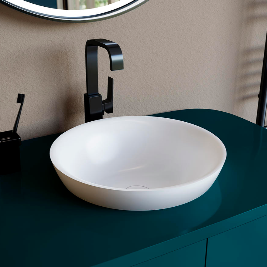 Изображение Белая полувстраиваемая раковина Salini Marea 03 41,5х41,5 1802203M