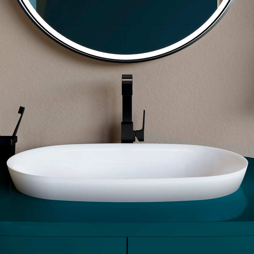 Белая полувстраиваемая раковина Salini Marea 01 64,5х38,7 1802201M ФОТО