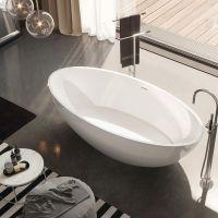 Матовая отдельностоящая белая ванна Gruppo Treesse Carezza 180х85 V308BO схема 4 Матовая отдельностоящая белая ванна Gruppo Treesse Carezza 180х85 V308BO схема 4