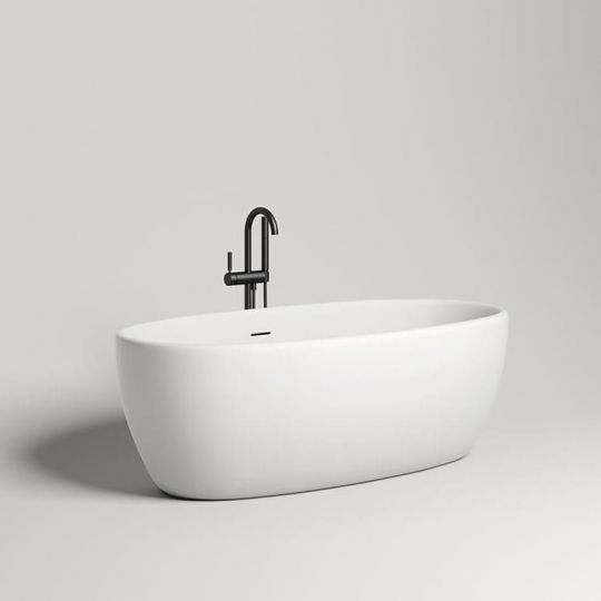 Белая отдельностоящая ванна из искусственного камня Salini Luce New 170х85 S-Stone