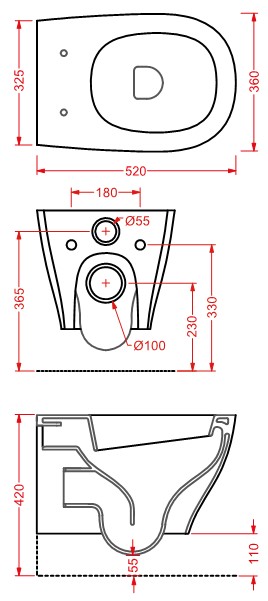 Белый безободковый унитаз Artceram Ten TEV006 05 00 ФОТО