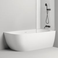 Белая угловая каменная ванна Salini Sofia Corner 170x85 102514G схема 2
