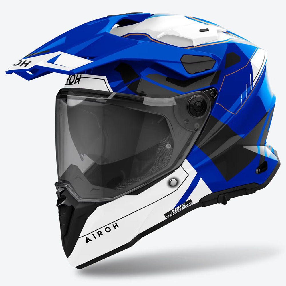 Airoh Commander 2 Reveal Blue Gloss шлем для приключений и мототуризма