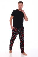Пижама с брюками Перец 1-026 [красный, черный]