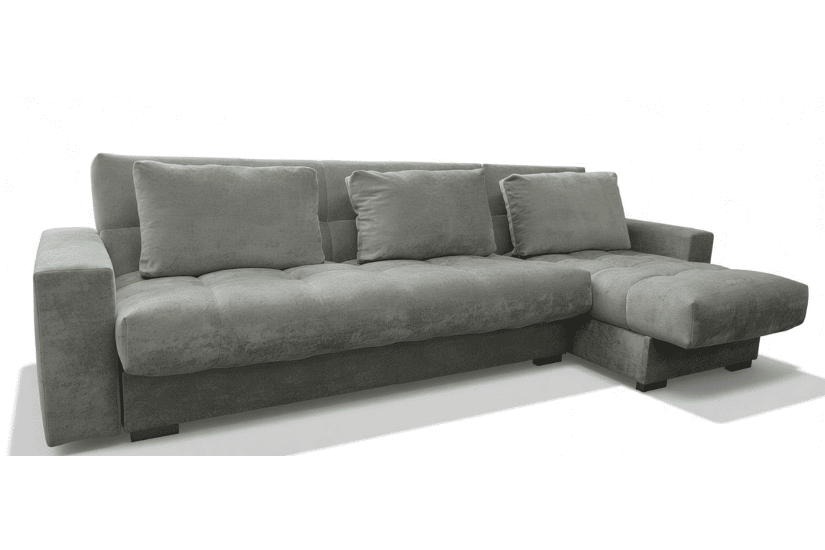 Диван угловой Куб ДУ механизм Клик-Кляк велюр Бианко Бриллиант