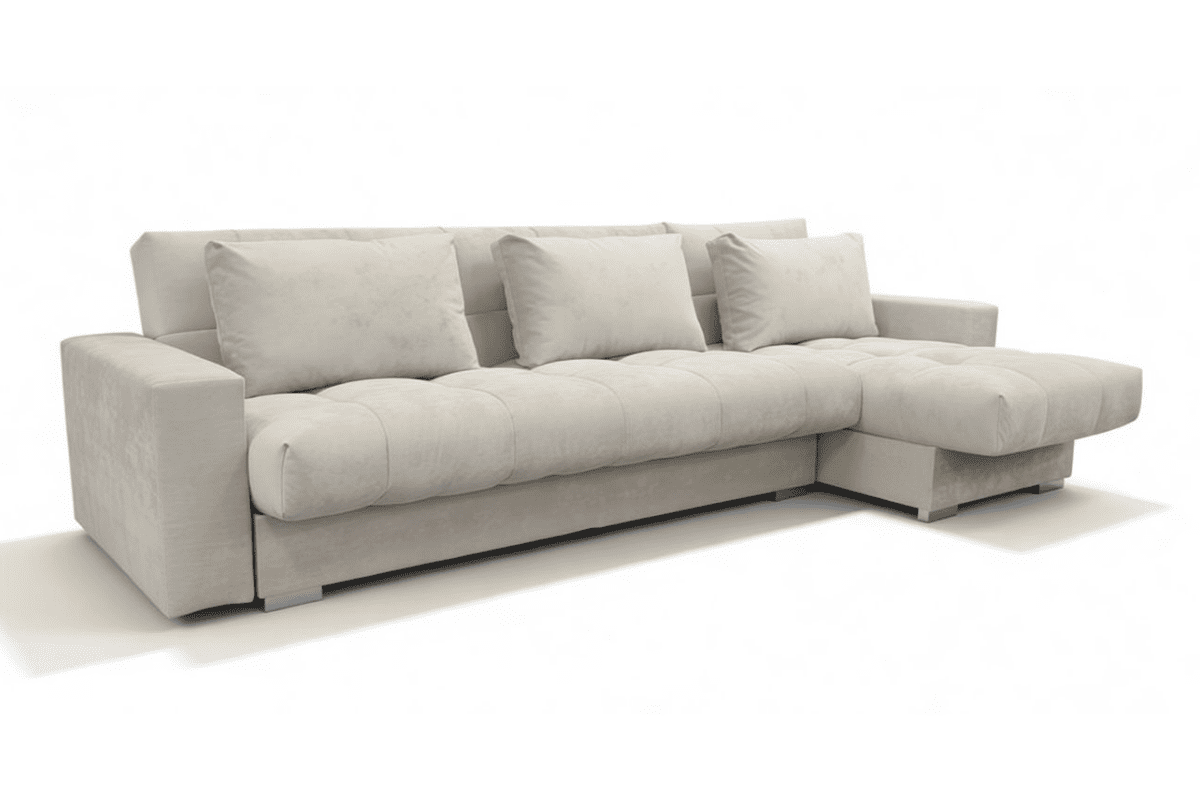 Диван угловой Куб ДУ Клик-Кляк, широкие подлокотники  (велюр Бали 2)